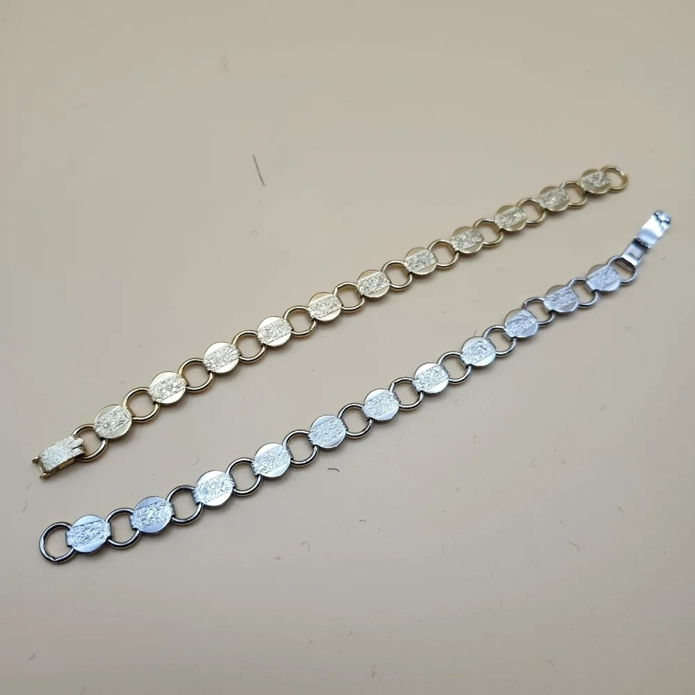 Sarah coventry, gold tone and silvertone link bracelets, young and gay